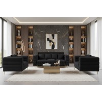 MORRIS Set Σαλόνι - Καθιστικό 3θέσιος + 2θέσιος + Πολυθρόνα Ύφασμα Teddy Μαύρο Set: 3Seater+2Seater+1Seater