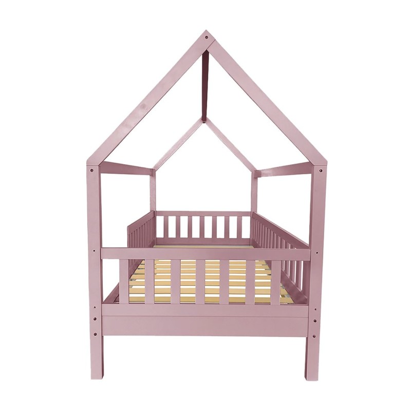 DREAM τ.Montessori Παιδικό Κρεβάτι, για Στρώμα 90x190cm, Ξύλο Πεύκου Απόχρωση Ροζ 197x97x132cm