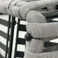 MAJORCA Ξαπλώστρα, Αλουμίνιο με Olefin Rope Γκρι, Μαξιλάρι Ανοιχτό Γκρι 75x195x42cm