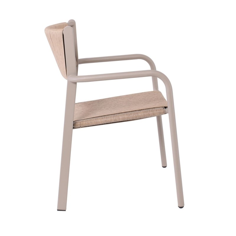 DENVER Set Τραπεζαρία Κήπου, Αλουμίνιο & Rope Wicker Μπεζ, Polywood-Τραπέζι+8 Πολυθρόνες T: 220x97x74, Chair: 56x58x82