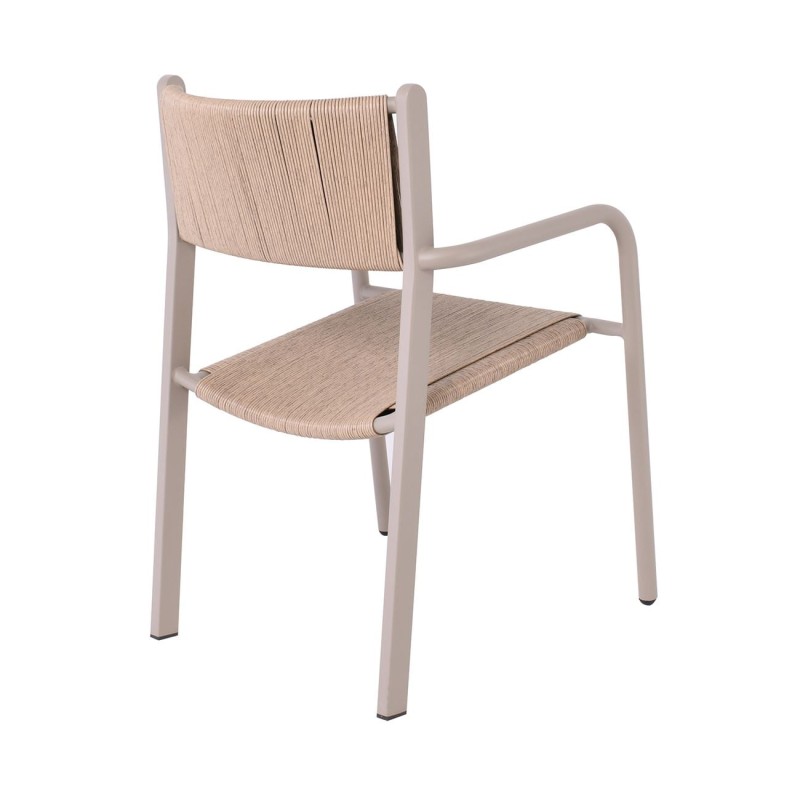 DENVER Set Τραπεζαρία Κήπου, Αλουμίνιο & Rope Wicker Μπεζ, Polywood-Τραπέζι+8 Πολυθρόνες T: 220x97x74, Chair: 56x58x82