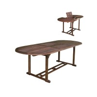 GARDEN Τραπέζι Επεκτεινόμενο Oval, Ξύλο Acacia 120/170x80 H.74cm