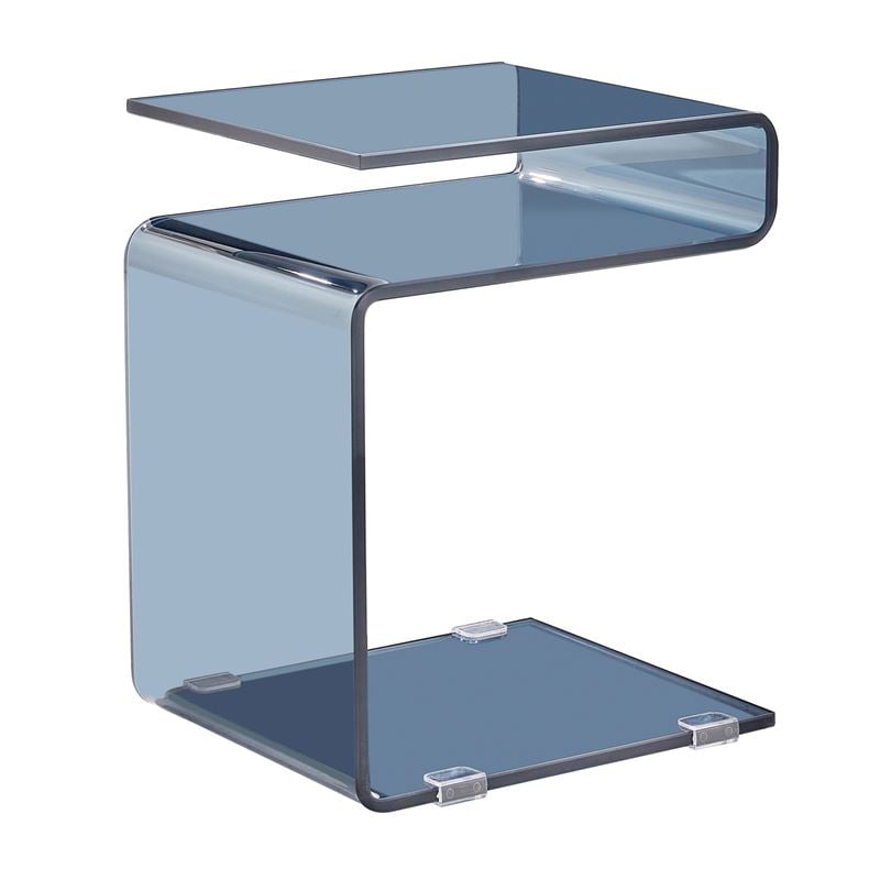 GLASSER Smoke Τραπεζάκι Βοηθητικό Γυαλί 12mm 42x38x48cm
