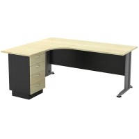 SUPERIOR COMPACT Αριστερή Γωνία - Απόχρωση Dark Grey - Beech 180x70x75 / 150x60x75cm