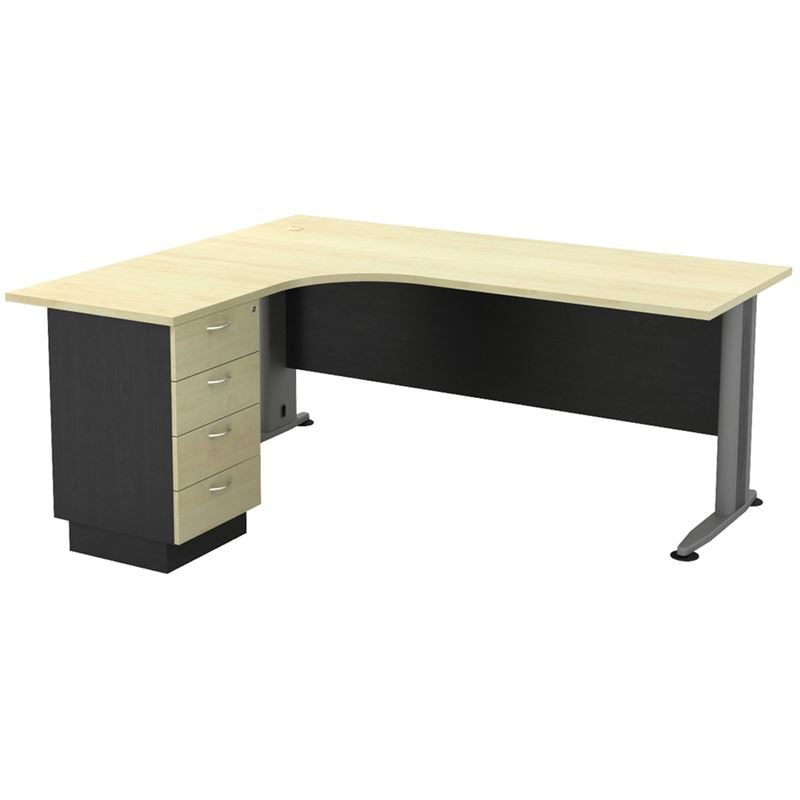 SUPERIOR COMPACT Αριστερή Γωνία - Απόχρωση Dark Grey - Beech 180x70x75 / 150x60x75cm