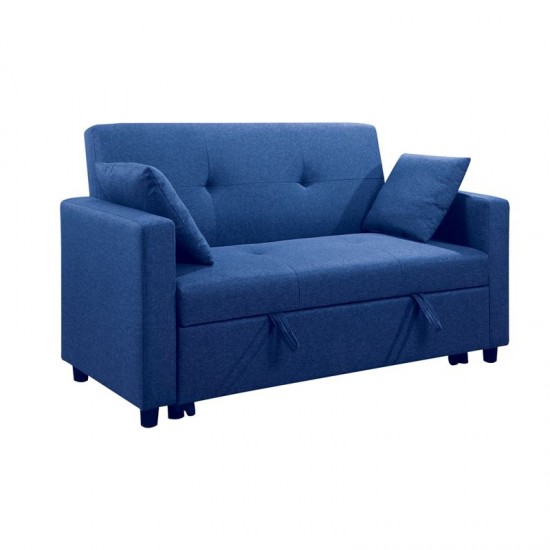 IMOLA Καναπές - Κρεβάτι Σαλονιού - Καθιστικού, 2Θέσιος Ύφασμα Μπλε  154x100x93 (Κρεβ.130x190x44)cm