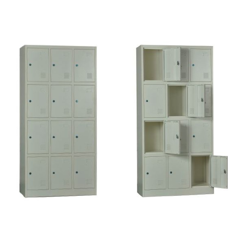 LOCKER 12 Θέσεων Μέταλλο Βαφή  Άσπρο 90x40x185cm