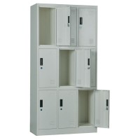 LOCKER 9 Θέσεων Φοριαμός - Ερμάριο, Μέταλλο Βαφή Γκρι 90x40x185cm