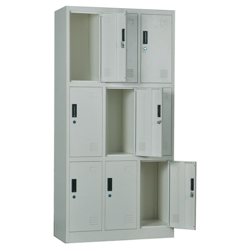 LOCKER 9 Θέσεων Φοριαμός - Ερμάριο, Μέταλλο Βαφή Γκρι 90x40x185cm