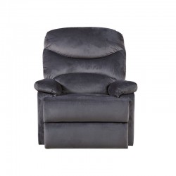 LUISA Πολυθρόνα Relax Σαλονιού - Καθιστικού Σκούρο Γκρι Velure 88x90x99cm