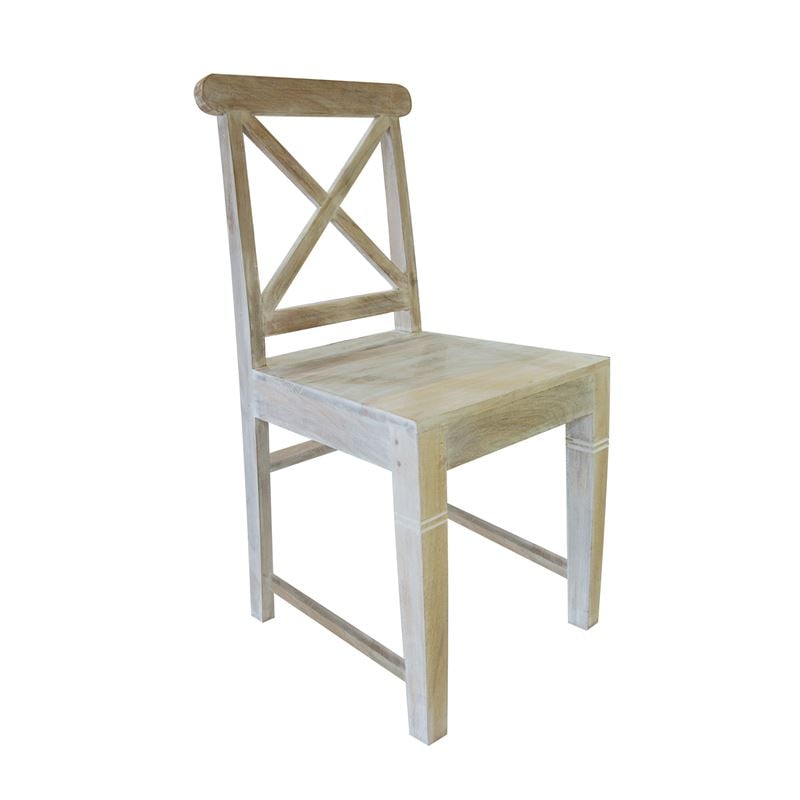 Σετ2ΤεμMAISON KIKA Καρέκλα Dining Ξύλo Mango - Antique Άσπρο 46x50x94cm