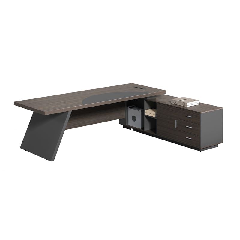 MASTER Γραφείο Δεξιά Γωνία, Απόχρωση Grey Walnut 180x90x75/180x50x62cm