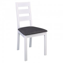 Σετ-2Τεμ.MILLER Καρέκλα Οξιά Άσπρο, Ύφασμα Γκρι 45x52x97cm