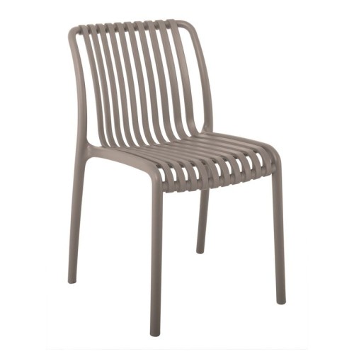 MODA Καρέκλα-Pro Στοιβαζόμενη PP - UV Protection, Απόχρωση Mocha 48x57x80cm