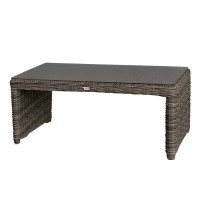 MONTANA Τραπεζάκι Σαλονιού Κήπου-Βεράντας ALU, Φ5mm Round Wicker Grey Brown 100x50 H.45cm