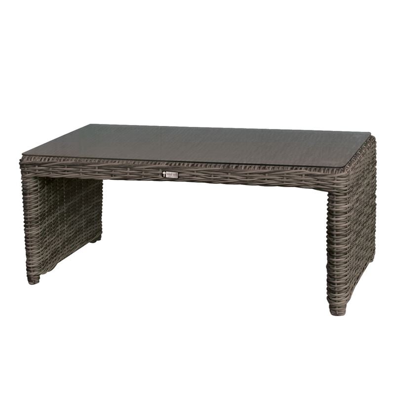 MONTANA Τραπεζάκι Σαλονιού Κήπου-Βεράντας ALU, Φ5mm Round Wicker Grey Brown 100x50 H.45cm