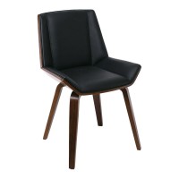 NUMAN Καρέκλα Τραπεζαρίας Καρυδί, PU Μαύρο 52x53x80cm