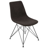 Σετ4ΤεμPANTON Καρέκλα Μέταλλο Βαφή Μαύρη, PU Vintage Black 43x57x81cm