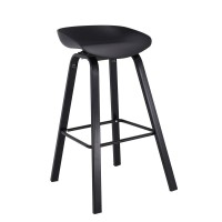 Σετ4ΤεμPENT Σκαμπό Bar, Μέταλλο Βαφή Μαύρο, PP Μαύρο 49x52x72/84cm