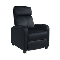 PORTER Πολυθρόνα Relax Σαλονιού - Καθιστικού Μαύρο Velure 68x86x99cm