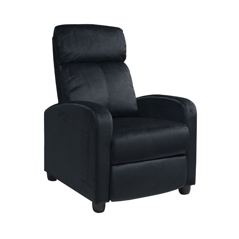 PORTER Πολυθρόνα Relax Σαλονιού - Καθιστικού Μαύρο Velure 68x86x99cm