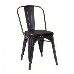 RELIX Καρέκλα-Pro, Μέταλλο Βαφή Μαύρο Matte, Pu Μαύρο 45x51x82cm