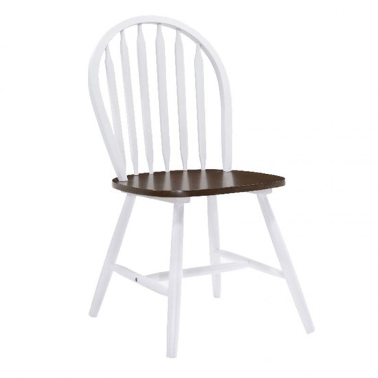 Σετ-4Τεμ.SALLY Καρέκλα Άσπρο - Καρυδί 44x51x93cm