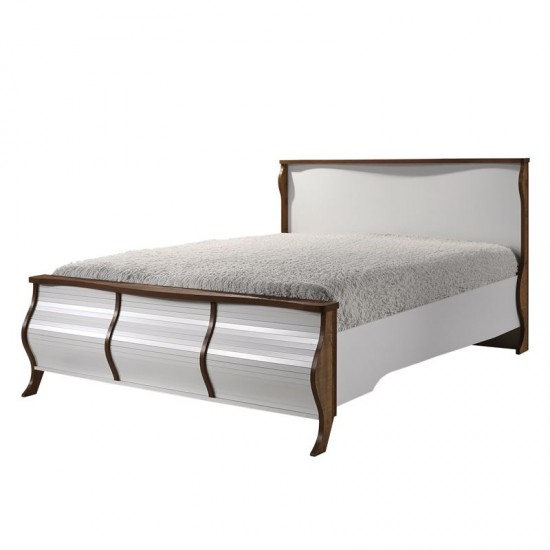 SCARLET Κρεβάτι Ραμποτέ Διπλό, για Στρώμα 160x200cm, Απόχρωση Antique Oak - Άσπρο  170 x215x113cm