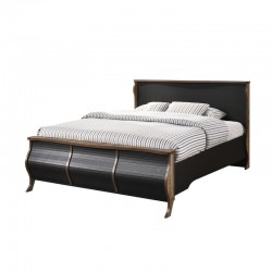 SCARLET Κρεβάτι Ραμποτέ Διπλό, για Στρώμα 160x200cm, Απόχρωση Antique Oak Ebony Oak 170 x215x113cm