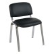 SIGMA Καρέκλα Στοιβαζόμενη Γραφείου Επισκέπτη, Χρώμιο, PVC Μαύρο  55x60x79cm / Σωλ.35x16/1mm
