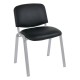 SIGMA Καρέκλα Στοιβαζόμενη Γραφείου Επισκέπτη, Μέταλλο Βαφή Silver, PVC Μαύρο  55x60x79cm / Σωλ.35x16/1mm