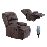 SPACE Πολυθρόνα Massage Σαλονιού - Καθιστικού, PU Καφέ 88x93x102cm