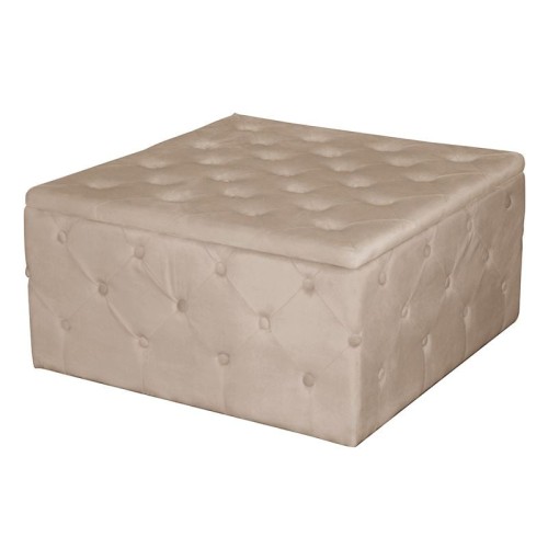 TIBOR Σκαμπό Αποθηκευτικό, Ύφασμα Velure Απόχρωση Cappuccino 80x80x41cm