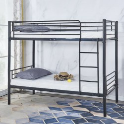 TIVOLI Κρεβάτι Κουκέτα Μέταλλο Βαφή Μαύρο 98x200x165 (Στρώμα 90x190)cm