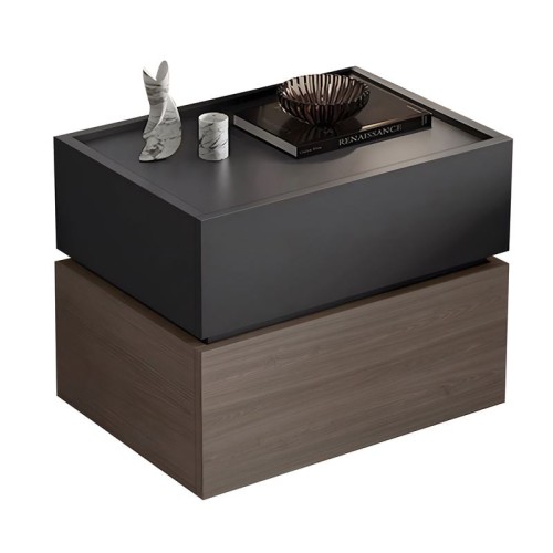 VANITY Κομοδίνο 2 Συρτάρια Αποχρώσεων Sonoma Oak & Grey, με Αποσπώμενα χρωματικά Μέρη 60x40x45cm