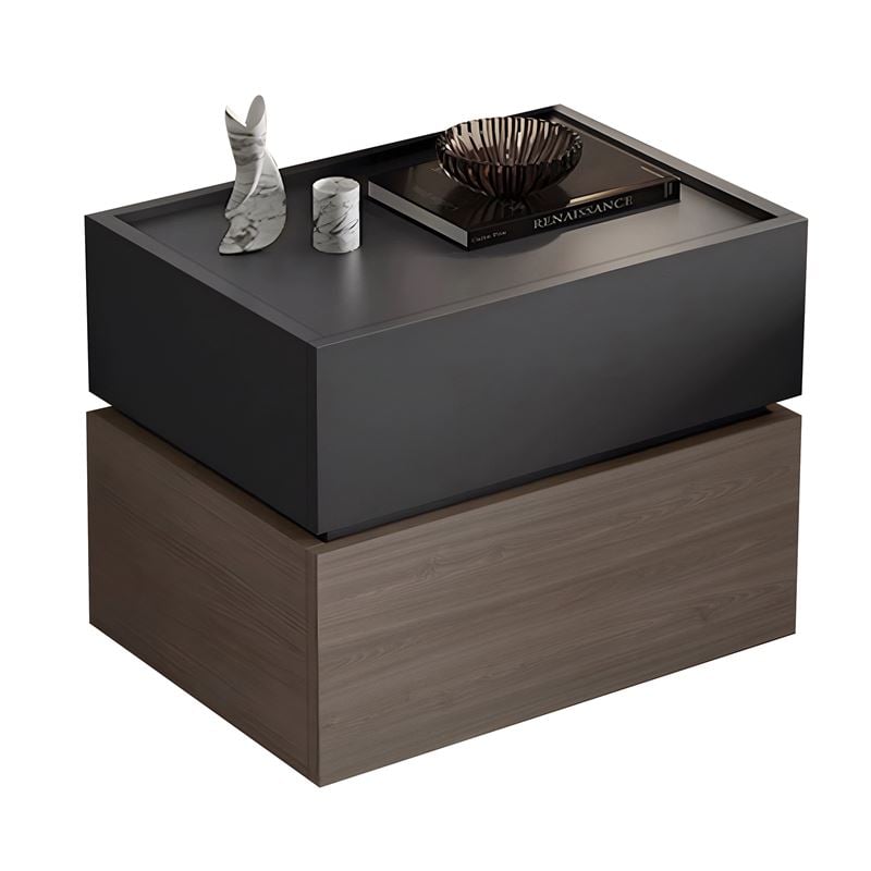 VANITY Κομοδίνο 2 Συρτάρια Αποχρώσεων Sonoma Oak & Grey, με Αποσπώμενα χρωματικά Μέρη 60x40x45cm