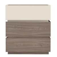 VANITY Κομοδίνο 3 Συρτάρια Αποχρώσεων Sonoma Oak & Cream, με Αποσπώμενα χρωματικά Μέρη 60x40x66cm