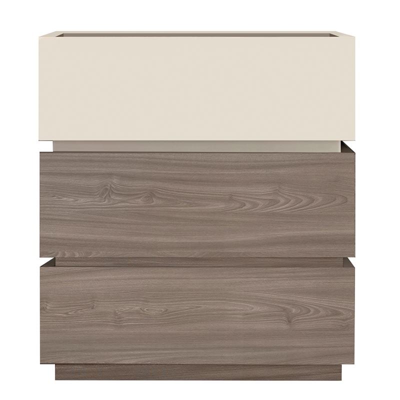 VANITY Κομοδίνο 3 Συρτάρια Αποχρώσεων Sonoma Oak & Cream, με Αποσπώμενα χρωματικά Μέρη 60x40x66cm