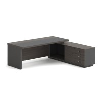 VIP Γραφείο Δεξιά Γωνία, Απόχρωση Grey Walnut 180x90x75/180x50x62 cm