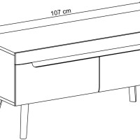 Έπιπλο Τηλεόρασης Nordi Λευκό+Higloss λευκό+Riviera 107x50x40cm