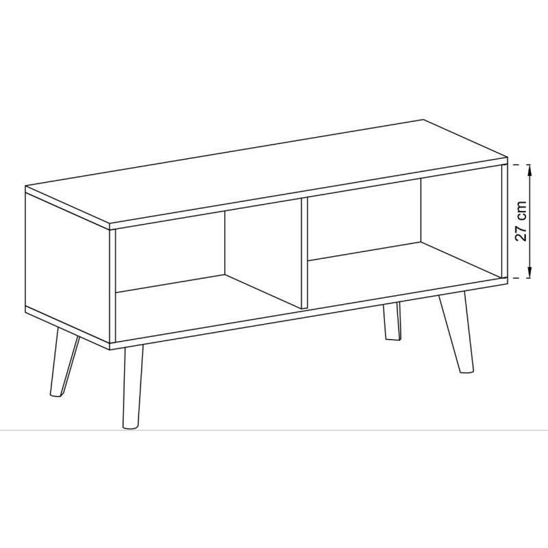 Έπιπλο Τηλεόρασης Nordi Λευκό+Higloss λευκό+Riviera 107x50x40cm