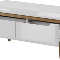 Έπιπλο Τηλεόρασης Nordi Λευκό+Higloss λευκό+Riviera 107x50x40cm