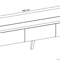 Έπιπλο τηλεόρασης 02103-PR Λευκό+Riviera 160x50x40cm