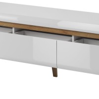 Έπιπλο τηλεόρασης Nordi Λευκό + Higloss λευκό + Riviera 160x50x40cm
