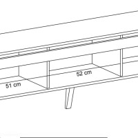 Έπιπλο τηλεόρασης Nordi Λευκό + Higloss λευκό + Riviera 160x50x40cm