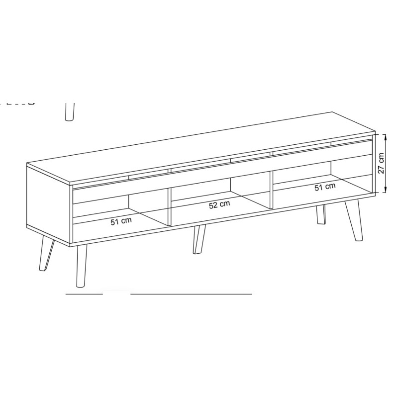 Έπιπλο τηλεόρασης Nordi Λευκό + Higloss λευκό + Riviera 160x50x40cm