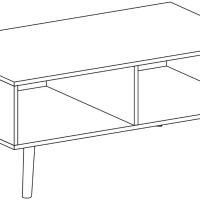 Τραπεζάκι Nordi Λευκό+Higloss λευκό+ Riviera 107x46x67cm