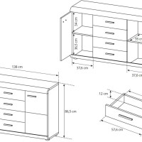 Μπουφές 36134-LN-21 Φυσικό 140X86.5X42cm