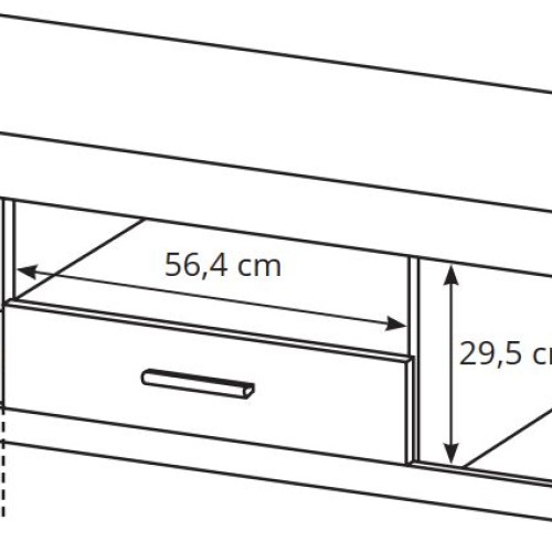 Έπιπλο τηλεόρασης 36134-LN-TV Φυσικό 140X44X54cm
