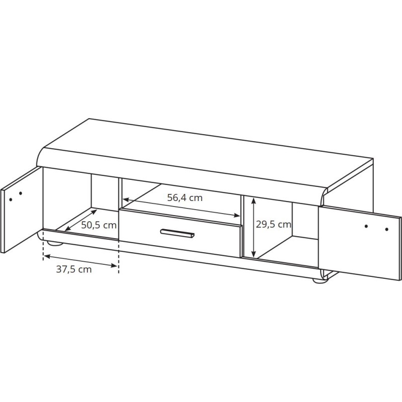 Έπιπλο τηλεόρασης 36134-LN-TV Φυσικό 140X44X54cm